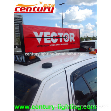 two sided illuminated plastic rooftop taxi carrier